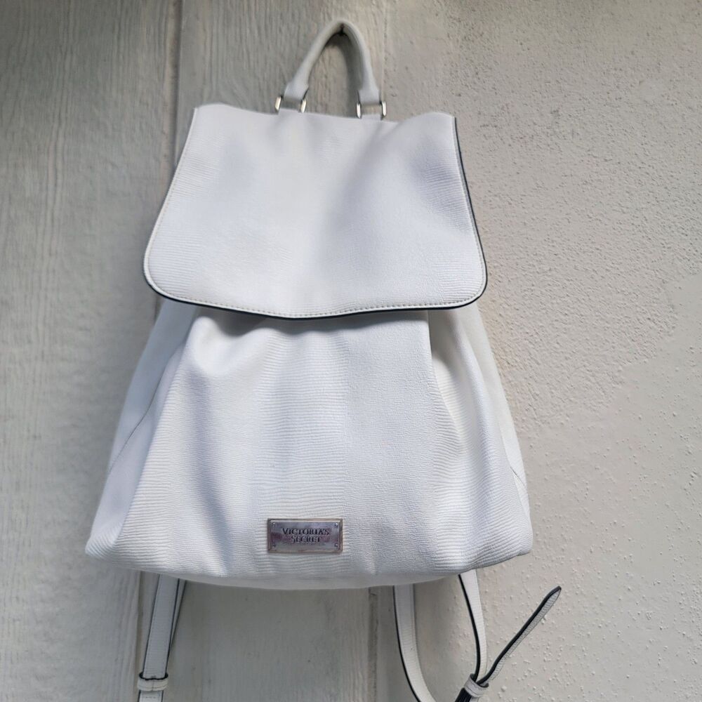 Victoria Secret Drawstring Large backpack Cream/White See Discription - Picture 3 of 7